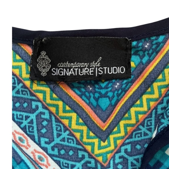 Signature Studio contemporary style chevron pattern top tunic S multicolor - Picture 5 of 14